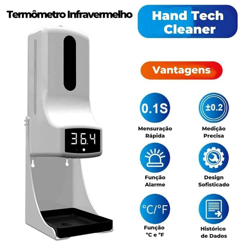 Termômetro Infravermelho com Dispenser de Álcool em Gel Automático - Hand Tech Cleaner-Magazine da Inovação-