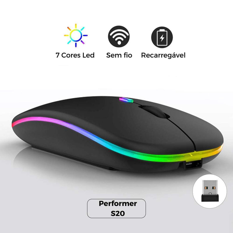 Mouse Ergonômico Sem fio  - Performer S20 - Magazine da Inovação